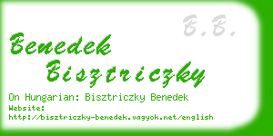 benedek bisztriczky business card